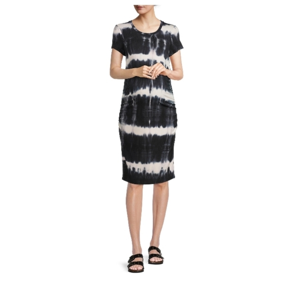 TIME AND TRU TIE DYE SHORT SLEEVE MATERNITY DRESS - Picture 2 of 5